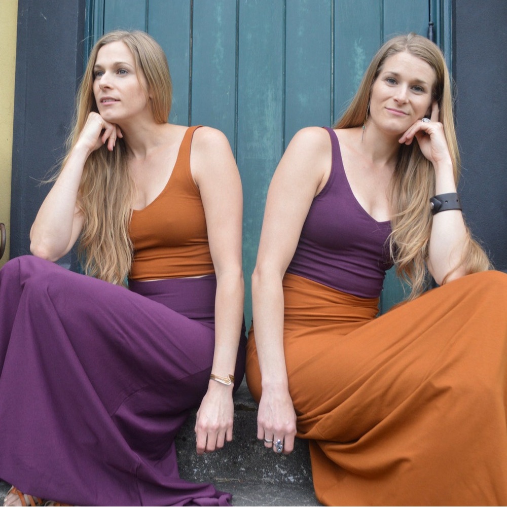 UnaPluma Caramel Two-Piece Set | Bra Top L + Convertible Skirt Dress OS